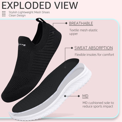 Women'S Running Shoes Women'S Lightweight Slip on Walking Running Shoes Athletic Sneakers